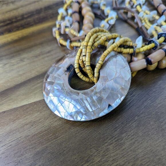 Beautiful Multi-Strand Statement Necklace 10 inches - Picture 5 of 6